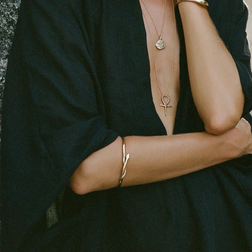 Catori 14k Solid Gold Serpent Snake Bangle Bracel… - image 2